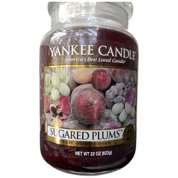 Yankee Candle Sugared Plums 22 oz Black Band Housewarmer Jar Candle Rare HTF - Picture 4 of 9